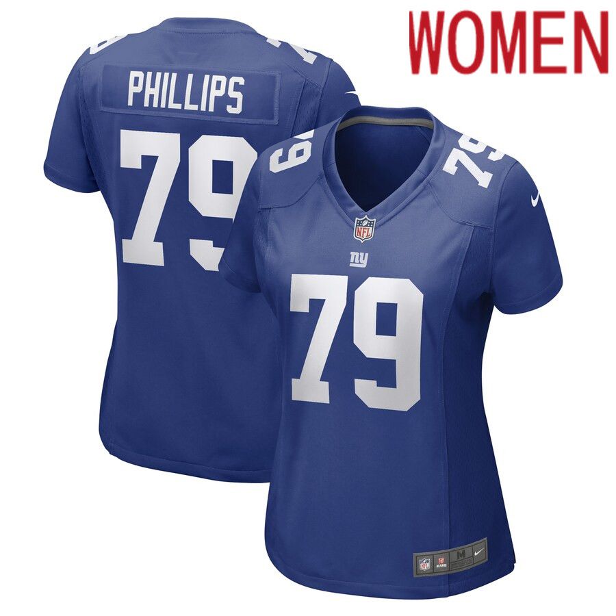 Women New York Giants #79 Tyre Phillips Nike Royal Game Player NFL Jersey
